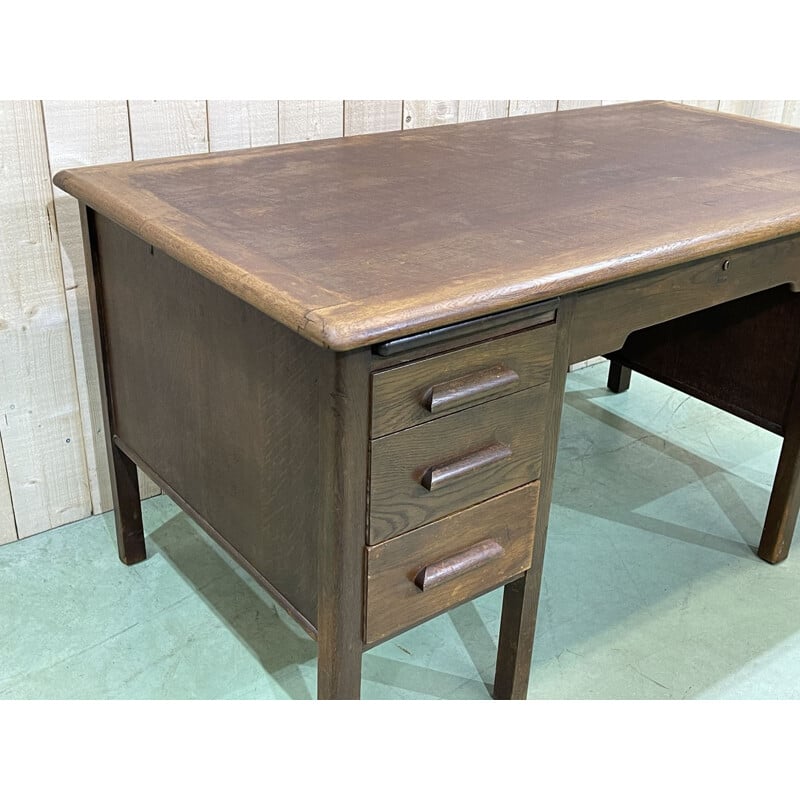 Vintage oak desk, English 1960