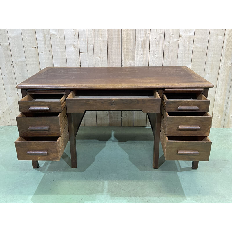 Vintage oak desk, English 1960