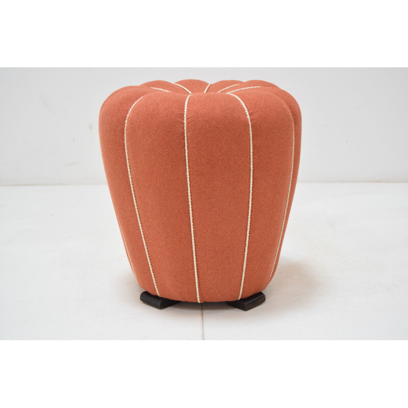 Vintage pouffe by Jindrich Halabala, Czechoslovakia 1950