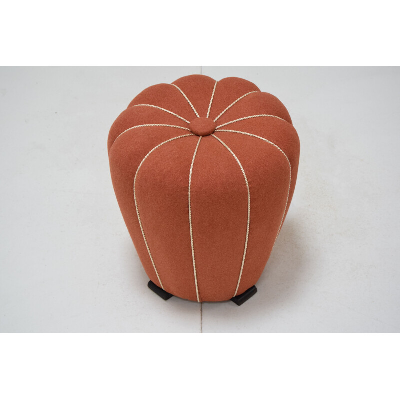 Vintage pouffe by Jindrich Halabala, Czechoslovakia 1950