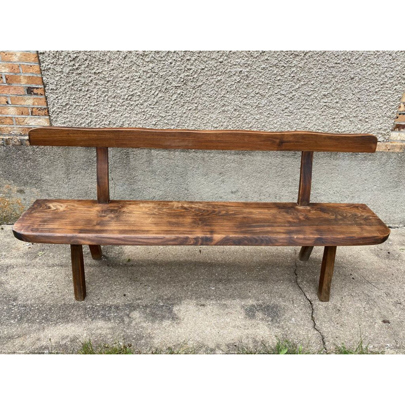 Scandinavian vintage bench with backrest by Olavi Hanninen for Mikko Nupponen, 1950s