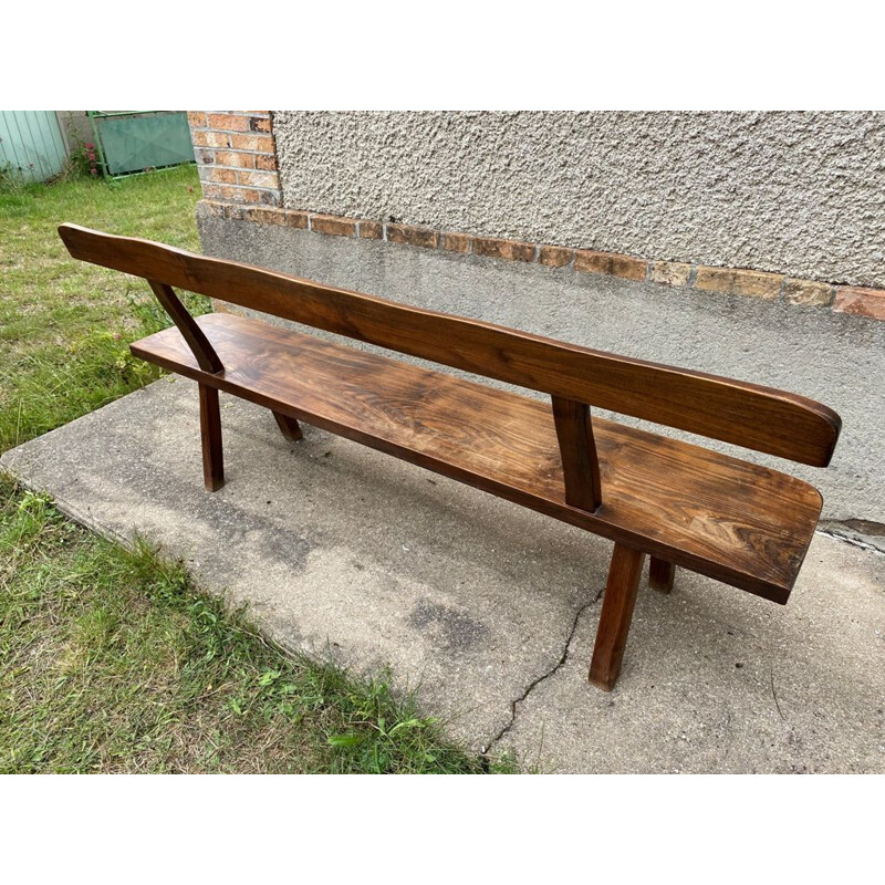 Scandinavian vintage bench with backrest by Olavi Hanninen for Mikko Nupponen, 1950s