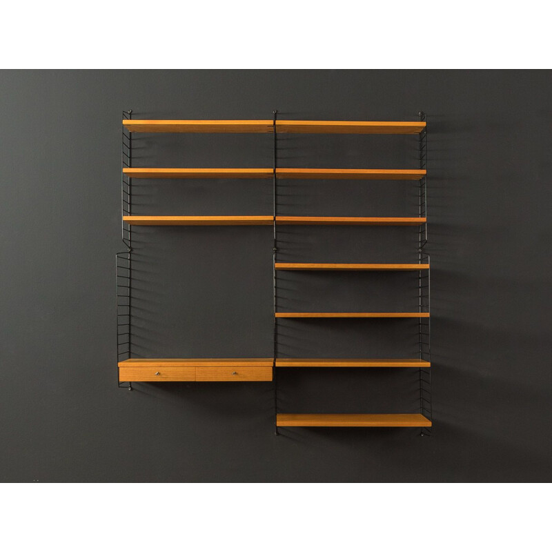 Mid century wall shelf unit String by Nils Strinning, 1950s