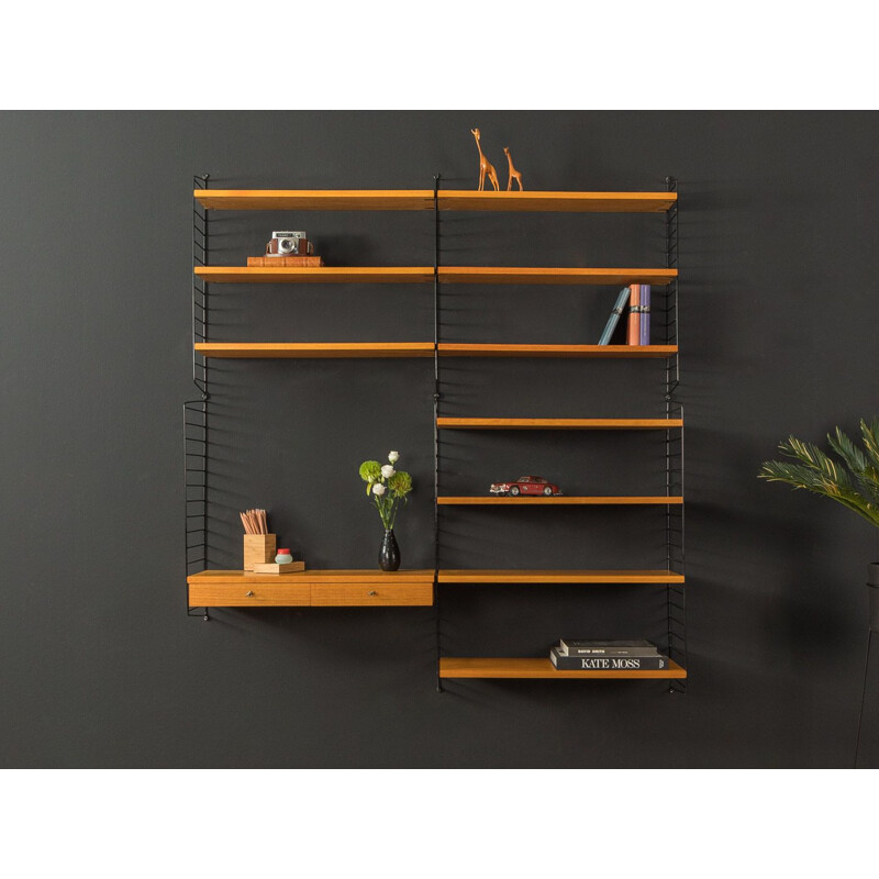 Mid century wall shelf unit String by Nils Strinning, 1950s