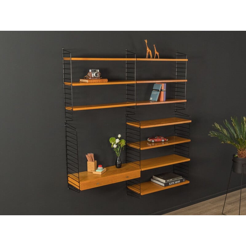 Mid century wall shelf unit String by Nils Strinning, 1950s