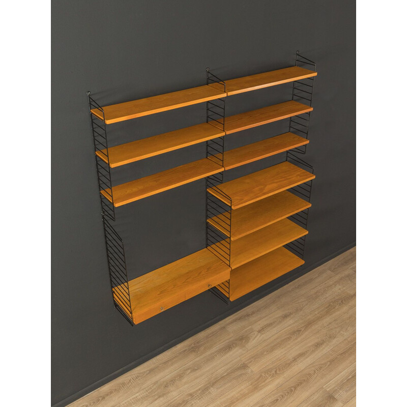 Mid century wall shelf unit String by Nils Strinning, 1950s