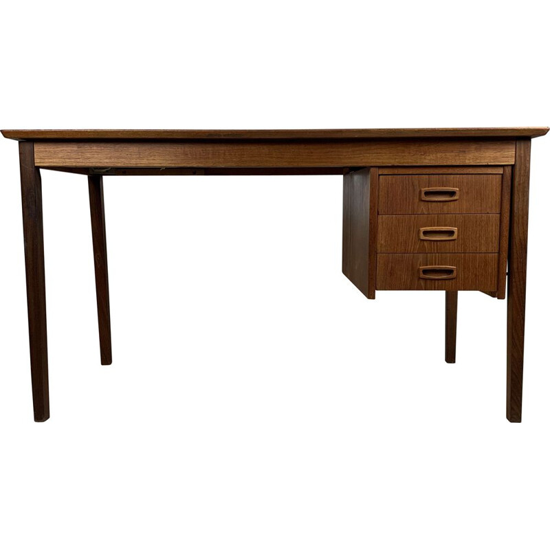 Scandinavian vintage double-sided teak desk, 1960s