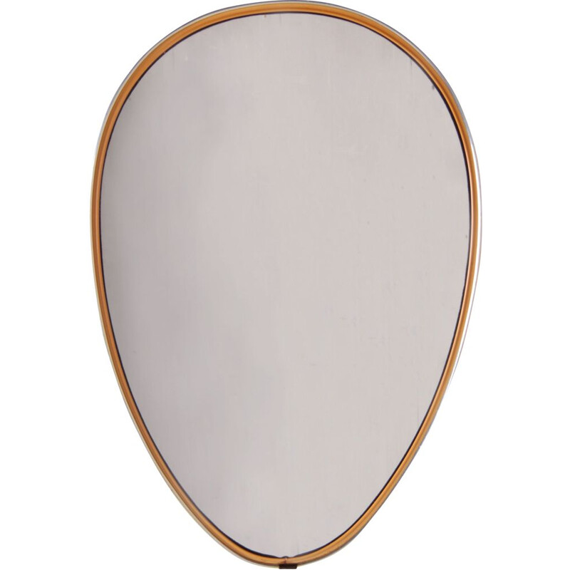 Vintage brass mirror with gold, 1960s