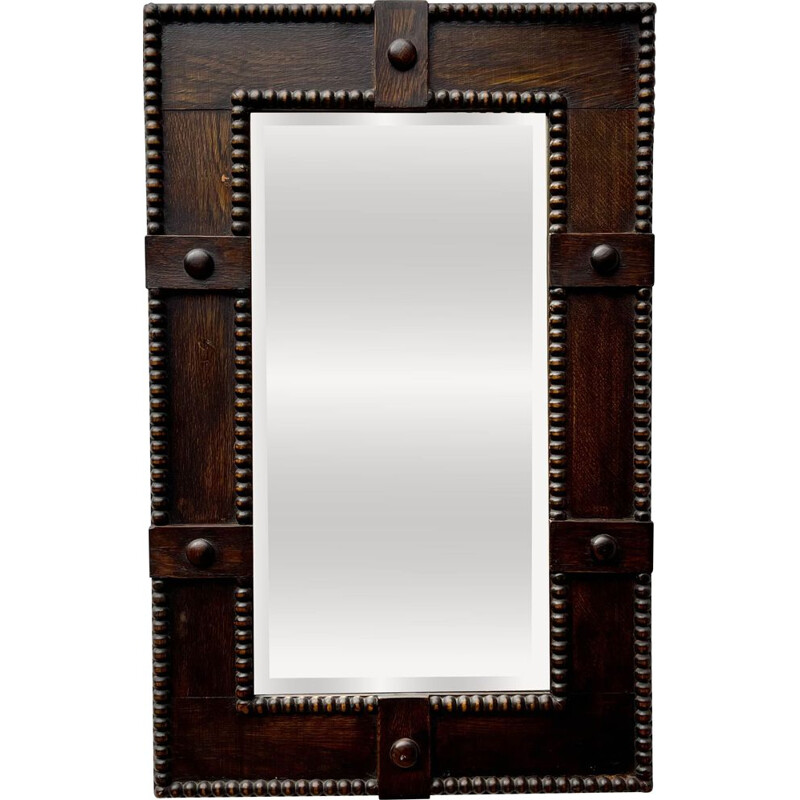 Vintage Arts and Crafts Rectangular Mirror 