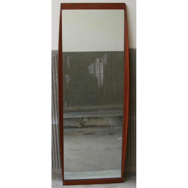 Rectangular large mirror in teak - 1960s