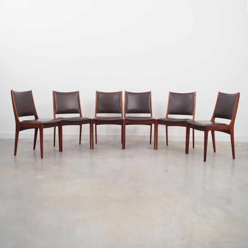 Set of 6 vintage rosewood chairs by J. Andersen for Uldum Møbelfabrik, Denmark 1960