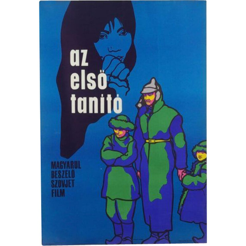 Vintage-Plakat des sowjetischen Films "Der erste Lehrer".