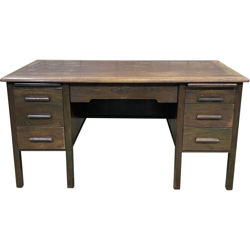 Vintage oak desk, English 1960