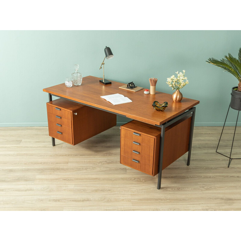 Vintage teak desk by Herbert Hirche for Holzäpfel, Germany 1950s