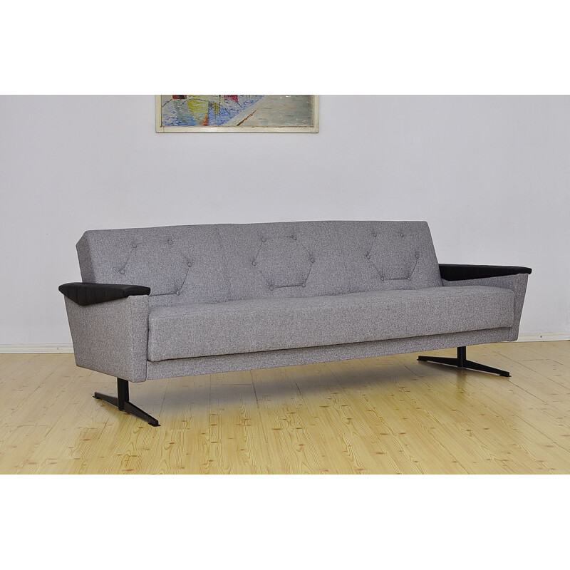 Mid-century upholstered and convertible sleeper sofa bed, 1960