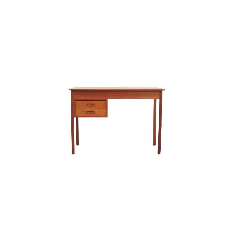 Vintage teak desk with 2 drawers, Denmark 1970s