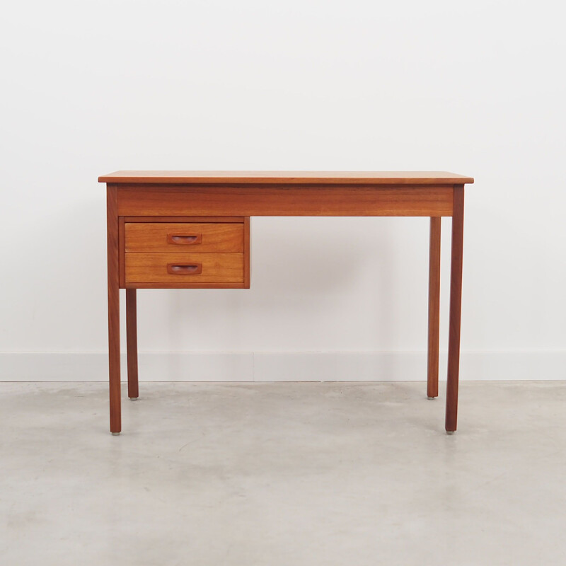 Vintage teak desk with 2 drawers, Denmark 1970s