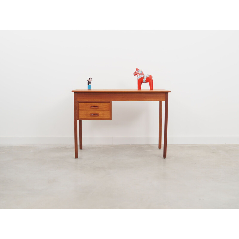 Vintage teak desk with 2 drawers, Denmark 1970s