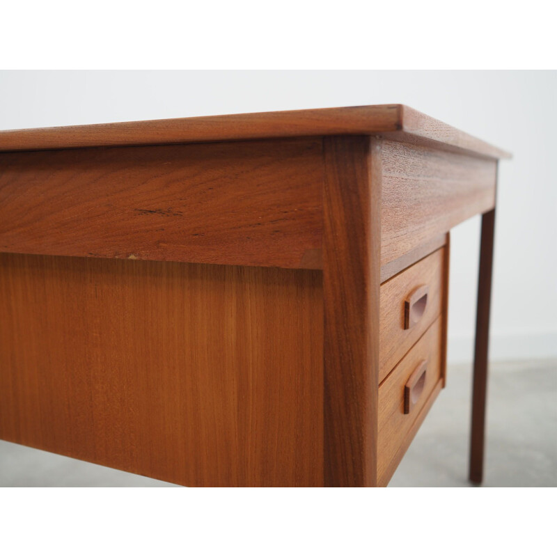 Vintage teak desk with 2 drawers, Denmark 1970s