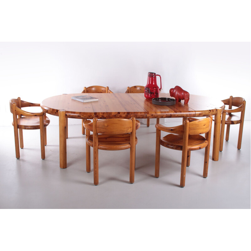 Brutalist vintage dining room set by Rainer Daumiller for Hirtshals Savværk, 1960s