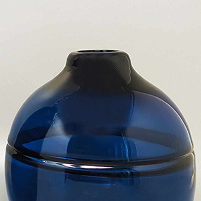 Pair of vintage blue vases in Murano glass by Seguso, Italy 1960s