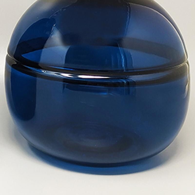 Pair of vintage blue vases in Murano glass by Seguso, Italy 1960s