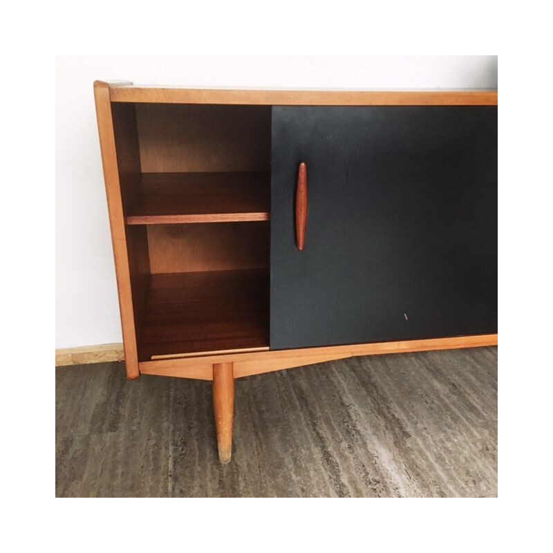 Vintage sideboard with 4 drawers and sliding door by Nils Jonsson for Troeds, Sweden 1960