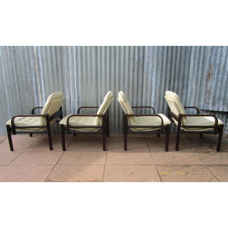 Set of 4 armchairs Miljo Expo in beech - 1980s