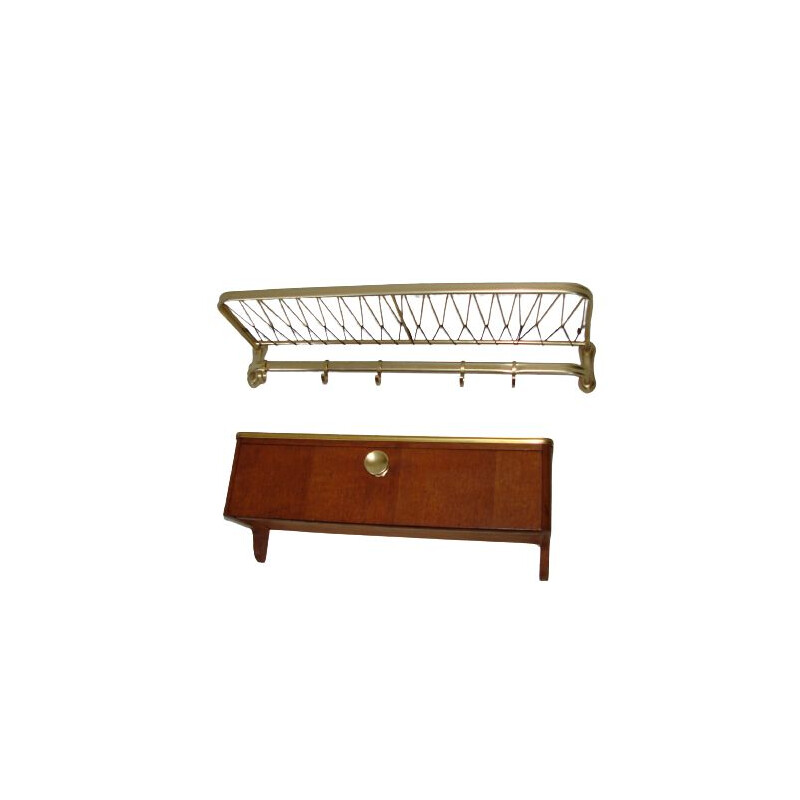 Mid-century wall shelf and hanger, 1970