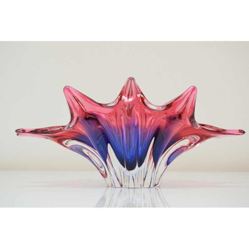 Vintage glass bowl by Josef Hospodka for Chribska, Czechoslovakia 1960