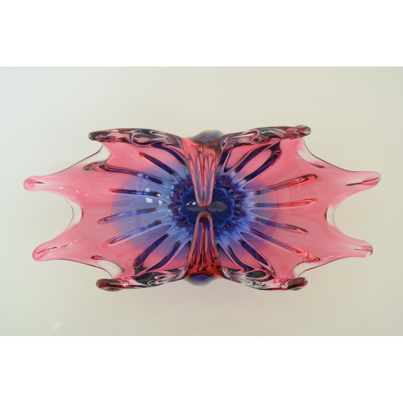 Vintage glass bowl by Josef Hospodka for Chribska, Czechoslovakia 1960