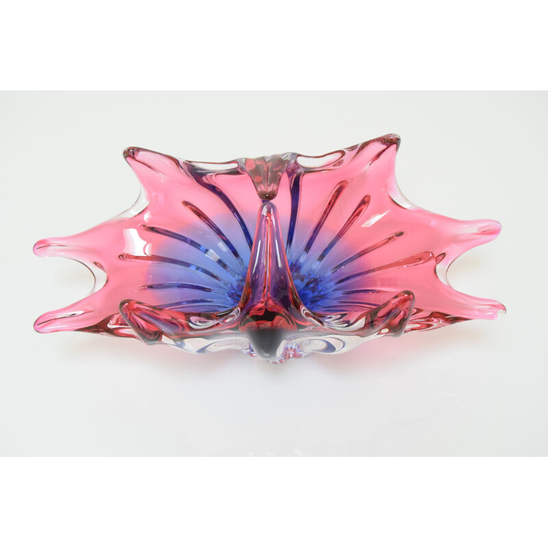 Vintage glass bowl by Josef Hospodka for Chribska, Czechoslovakia 1960