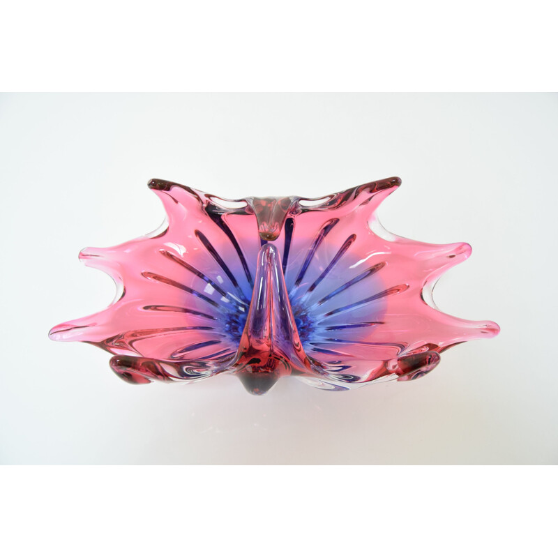 Vintage glass bowl by Josef Hospodka for Chribska, Czechoslovakia 1960