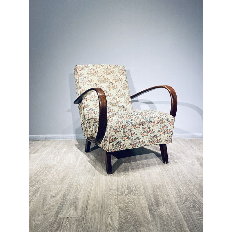 Paar vintage art deco fauteuils H 227 van Halabala
