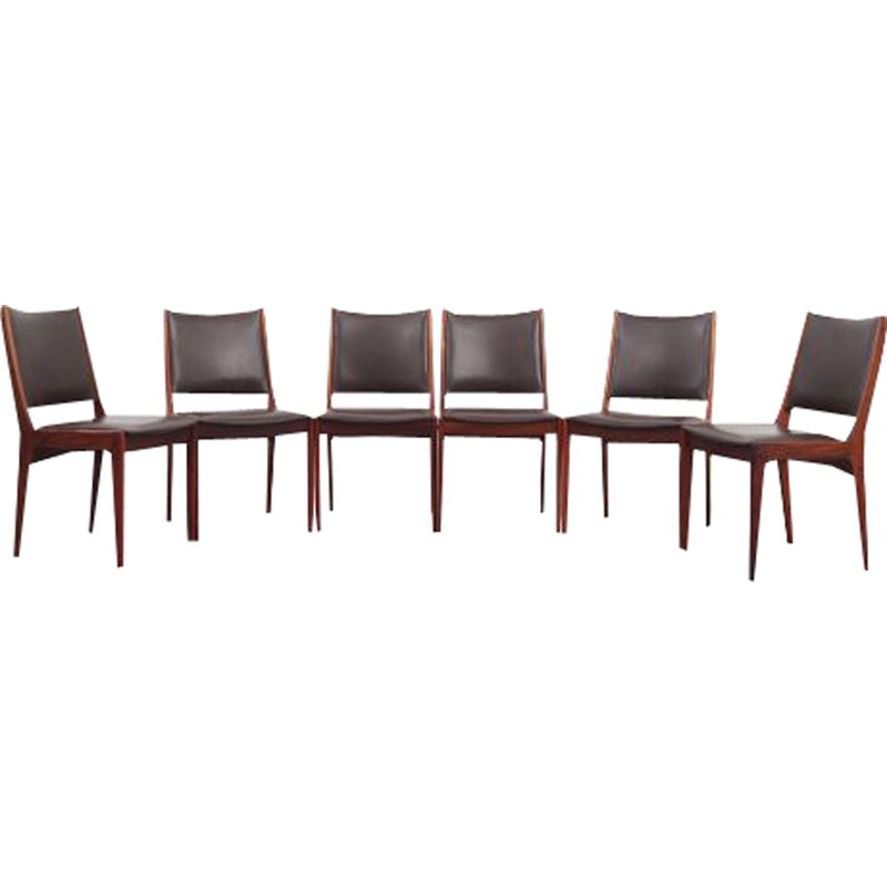 Set of 6 vintage rosewood chairs by J. Andersen for Uldum Møbelfabrik, Denmark 1960