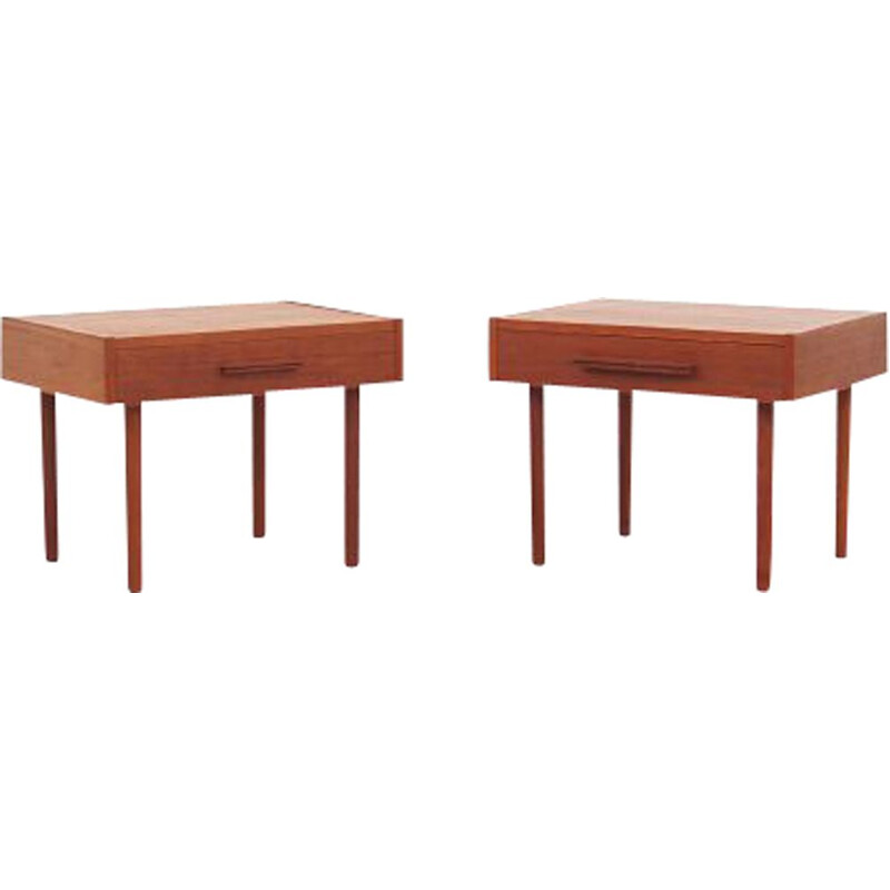 Pair of teak vintage night stand by PBJ Møbler, Denmark 1970s