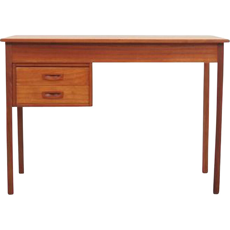 Vintage teak desk with 2 drawers, Denmark 1970s