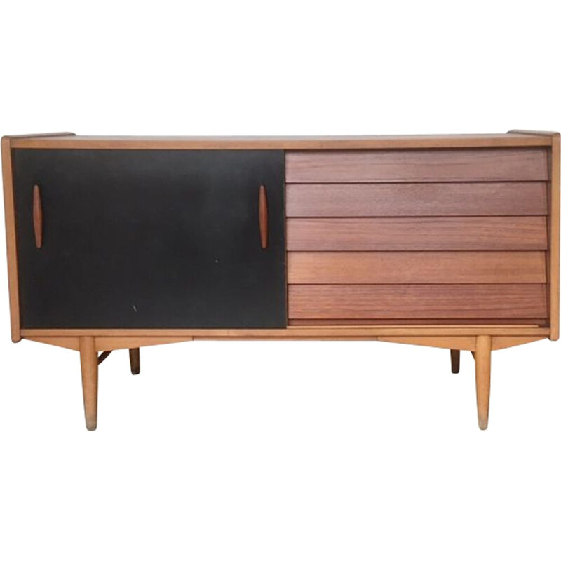 Vintage sideboard with 4 drawers and sliding door by Nils Jonsson for Troeds, Sweden 1960