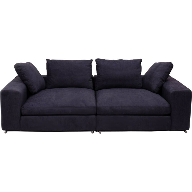 Flexform vintage slate grey fabric sofa with two separate units