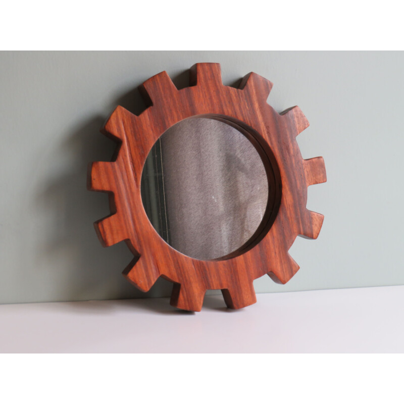 Scandinavian vintage teak mirror, 1970s