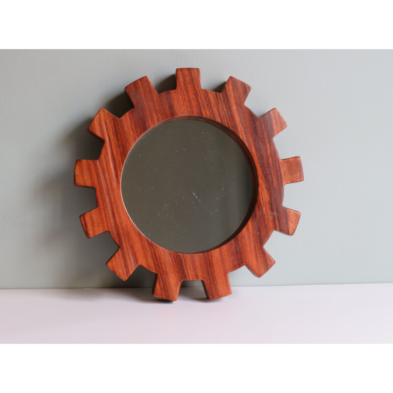 Scandinavian vintage teak mirror, 1970s