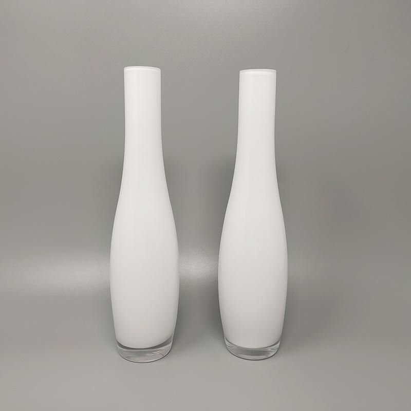 Pair of vintage Murano glass vases by Dogi, Italy 1970