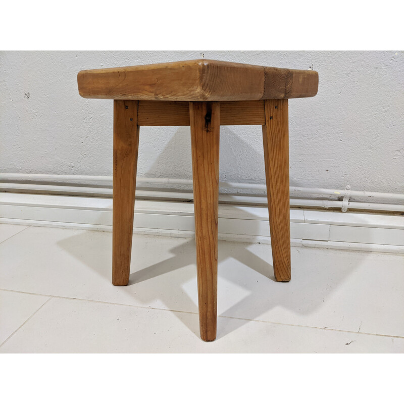 Vintage stool by Christian Durupt for the Meribel resort, 1960s
