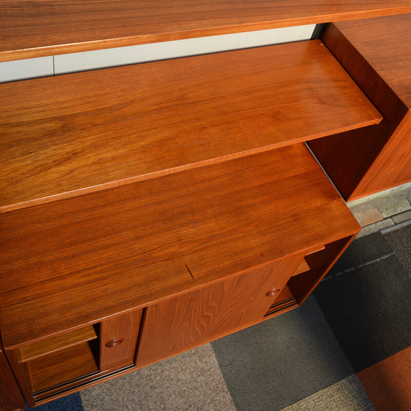 FM Møbler teak wall-unit system, Kai KRISTIANSEN - 1960s