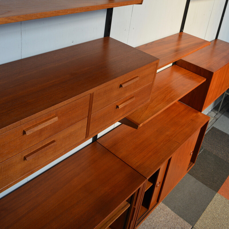 FM Møbler teak wall-unit system, Kai KRISTIANSEN - 1960s