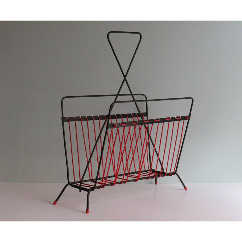 Mid century magazine rack, France 1950s