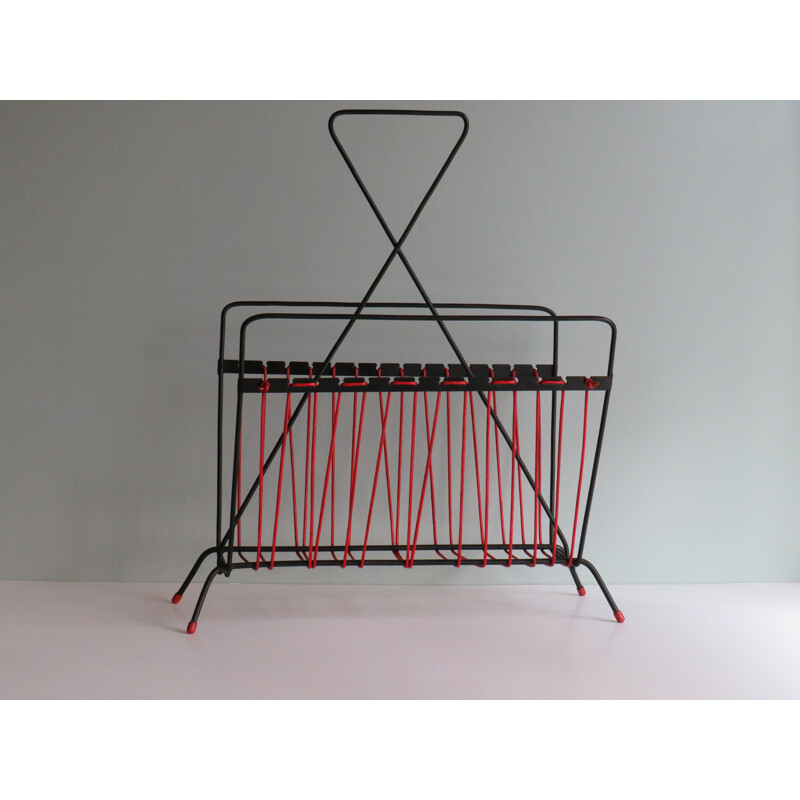 Mid century magazine rack, France 1950s