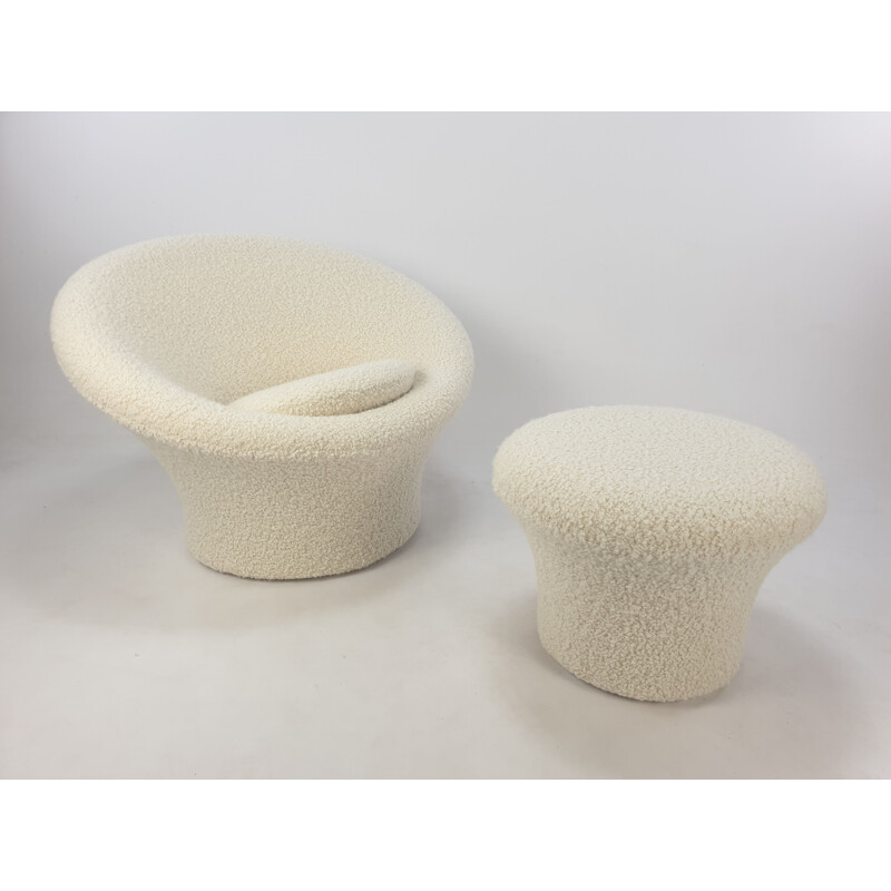 Set of vintage mushroom armchair & ottoman by Pierre Paulin for Artifort, 1960s