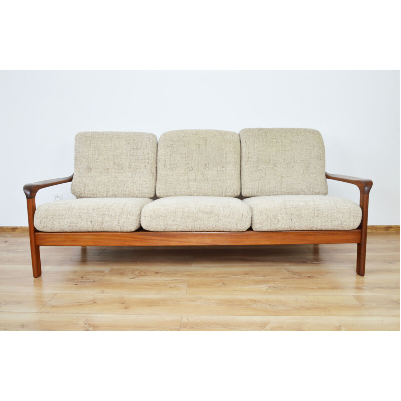 Set of vintage teak couch with armchair, 1960s