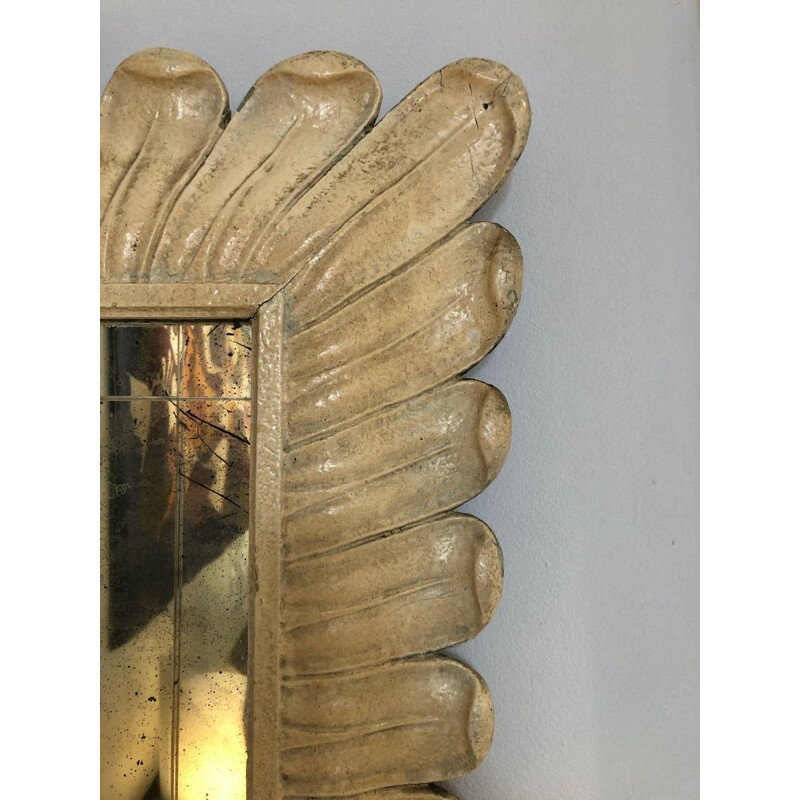 Miroir vintage en bois sculpté, 1940